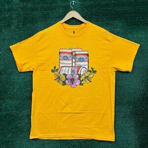 Budweiser King of Beers Floral Graphic yellow T-Shirt Size Medium